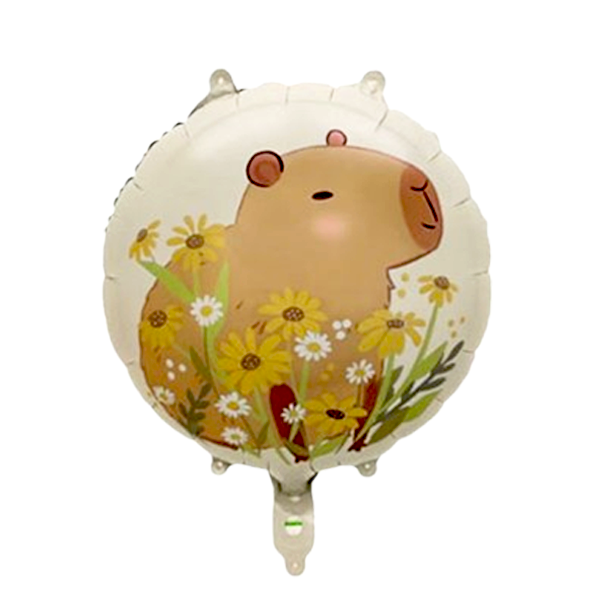 Cartoon Capybara Double Sided Friends & Flower Field 18"