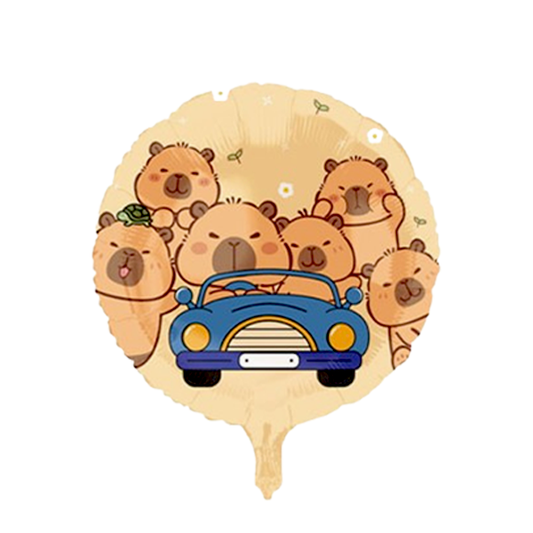 Cartoon Capybara Double Sided Road Trip & Beach 18"
