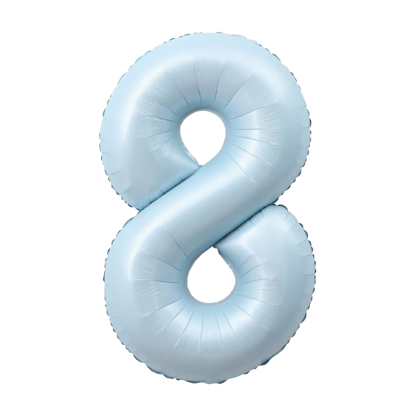 Numbers Pastel Blue 40"